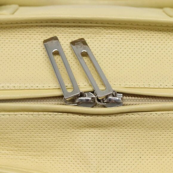 LOEWE Anagram Hand Bag Leather Light Yellow Silver Auth - Picture 12 of 16